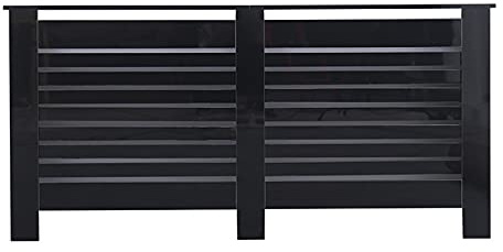 HMD High Gloss Black/White Grey Radiator Cover Decorative Cabinet Horizontal Slat 4 Size for Office Living Room Bedroom Hallway