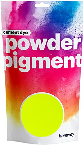 Hemway Cement Powder Pigment Dye UV Fluorescent Neon Yellow 50g | Concrete Colour Powder Toner for Cement, Mortar, Plaster, Premium Colour Enhancement
