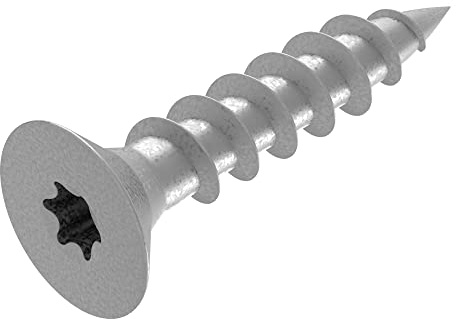 SECCARO Lot de 250 vis à bois pour panneaux d'aggloméré 6 x 30 mm, acier inoxydable V2A VA A2, vis à bois avec filetage complet, TX/six pans creux
