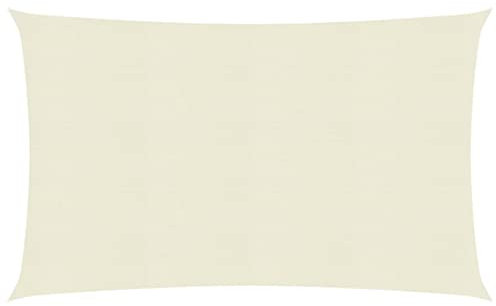 Higsose 7x6m Sonnensegel Wasserdicht Rechteckig Sonnensegel Mit öSen 160 g/m² Sonnensegel Uv Schutz HDPE Sonnenschutz Terrasse Seilspann Sonnensegel Sonnenschutzrollo AußEn Sun Sail Creme