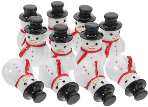 GOOHOCHY 50pcs Miniature Snowman Figurines Resin Christmas Ornaments for Indoor Outdoor Decoration Cute Xmas Decor for Home Garden Office for Festive and Diy Projects