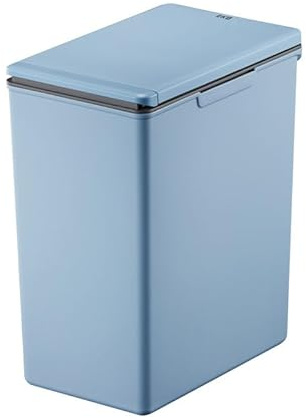 PROREGAL Moderner quadratischer Abfalleimer mit Touch-Bar-Deckel | 20 Liter, HxBxT 40x20,6x32,5cm | Blau