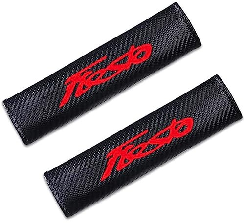 Symilov 1 Paio Imbottiture per Cinture di Sicurezza per Auto, per FO-rd Fiesta, Custodia Protettiva Comfor per Spalla in Fibra di Carbonio Accessori per Interni Auto,Red