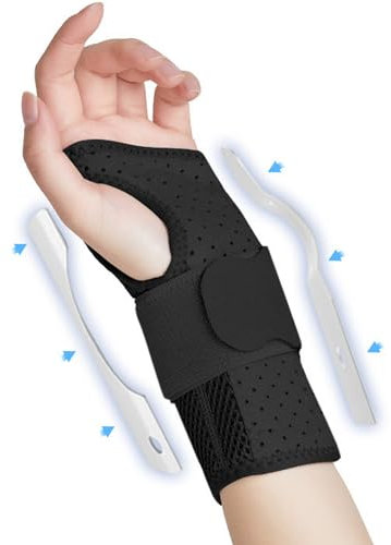 SONGQEE Carpal Tunnel Wrist Support Brace with 3 Straps, Breathable Wrist Splint for Carpal Tunnel, Hand Support Wrist Brace with Metal Splints for Arthritis, Relieve pain, Tendonitis, RSI, Sprain
