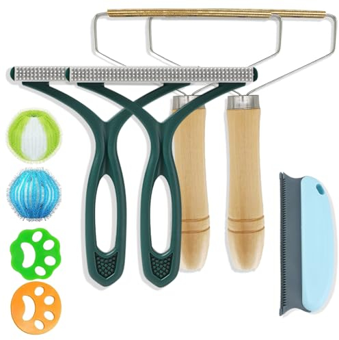 Fusselrasierer Tierhaarentferner, 9 Stück Tierhaarentferner, Magische Pfoten, Tierhaarentferner Waschmaschine, Fusselentferner zum Entfernen von Tierstaub in Teppichen und Möbeln