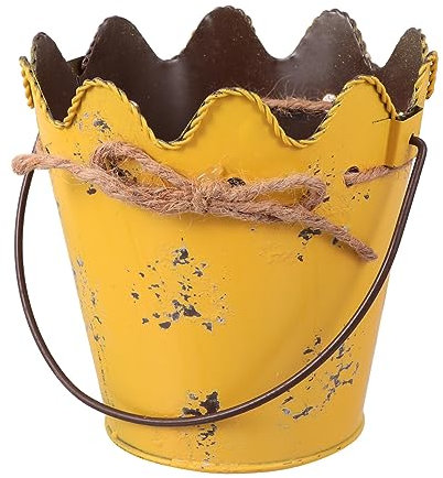 Supvox Vase Hochzeitsdekoration 1 Stück Blumentopf Mit Gewelltem Rand Hängender Blumenbehälter Aus Eisen Wohnkultur Schreibtischaufsatz