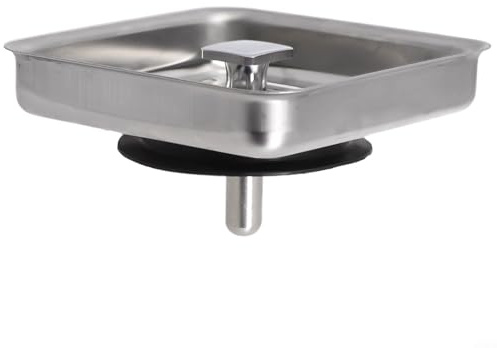 HpLive 1 escurridor cuadrado para fregadero, colador de fregadero de acero inoxidable, escurridor de fregadero de cocina, tapón de residuos para oficina en casa