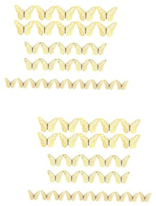 Housoutil 48 Stk Hohler Schmetterlings-Wandaufkleber Dreidimensionale Simulations-Schmetterlings-Dekoration Wandtattoo an der Decke Wandtattoo aus Papier Wohnkultur wandtattoo hause Haushalt