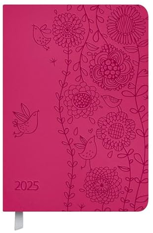Timer Soft Touch pink - Kalender 2025 - Korsch-Verlag - Taschenkalender A6 - eine Woche auf 2 Seiten - 11 cm x 15,5 cm