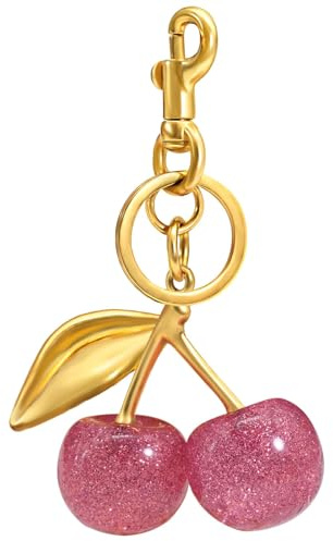 HecticCore Kirsch-Bag Charm - Vielseitiger Schlüsselanhänger, Geldbörsenanhänger Glücksbringer, Personalisiertes Auto-Zubehör,modischer Taschen- oder Schlüssel-Accessoire für handtaschen