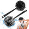 Loofah with Handle & Body Scrubber Charcoal 2 Pack- Loofah Back Scrubber for Use in Shower for Men & Women, Shower Brush Ideal for Exfoliation