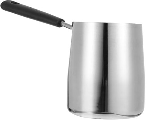 PAMINGONO Milchbecher Edelstahl 304 Mit Langem Griff Und Ausguss Großer 600ml Schmelztopf Für Milch Und Schokolade Für Herd Und Café Geeignet