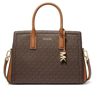 Michael Kors Women's Laila Medium Satchel, Gold-Tone Hardware/Brown/Acorn