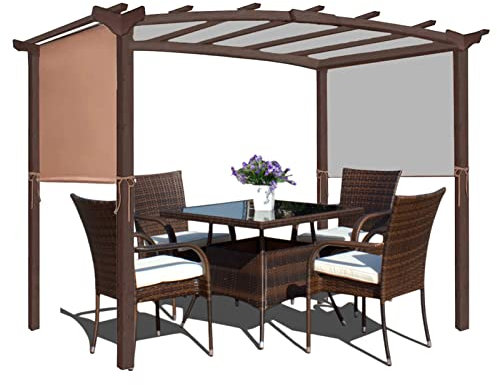 Beige Pergola Ersatzdach Universal-Abdeckung für gebogene Outdoor-Pergola-Struktur, 5,4 x 2,5 m