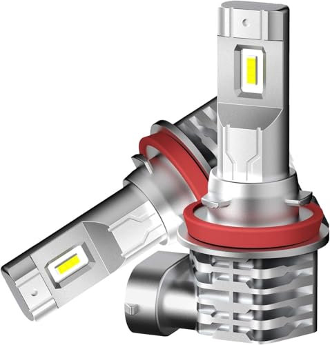 Mefluctuate Halogen Auto Lampen H11, 55W 300% Helligkeit als Halogenlampen11000LM 6000K Kaltes Weiß,1:1 Mini-Größe, 2 Stück