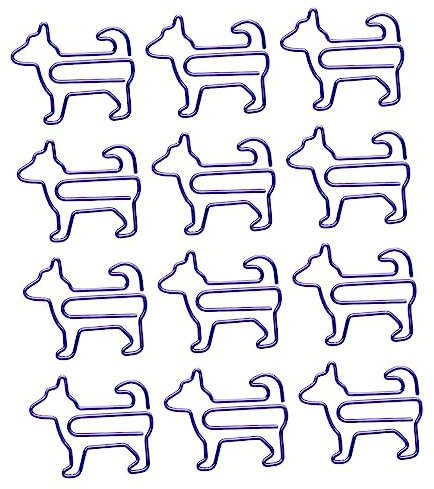 Operitacx Büroklammern Aus Metall in Form Eines Hundes 12 Stück Kreative Lesezeichenklammern in Tierform für Das Büro