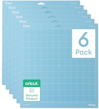 Cricut LightGrip Lot de 6 tapis pour machines Explore & Maker - Idéal pour le papier standard, le papier cartonné léger et plus encore, 30,5 x 30,5 cm, Bleu Clair