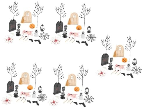 ibasenice 5sätze Mini Halloween Dekorationsset Mit Miniatur Spinnen Und Zubehör Für Puppenhäuser Für Halloween-feiern Und Kreative Gestaltung Von Miniaturlandschaften