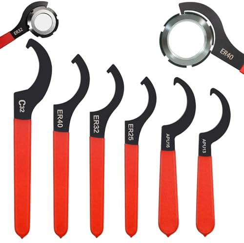 YUNXCNA 6 stycken coilover-nycklar, kroknycklar, uppsättning justerbara kroknycklar, gängad fjädring skruvnyckel reparation borttagningsverktyg, för att dra åt eller lossa mutter