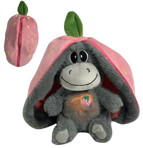 Atmendes Kuscheltier Esel Für Kinder Erwachsene, Schlafender Plüsch Esel, Atmendes Stofftier Schlummer Kuscheltier, Süße Versteckspiel Puppe Mit Atembewegung, Beruhigendes Schlaf, Lindert Ängste