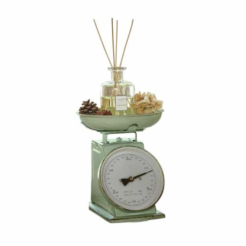 LOBERON Küchenwaage Dorianza, antikgrün | Funktional & Dekorativ, präzise Waage bis 3 kg, Retro-Stil, Eisen/Glas