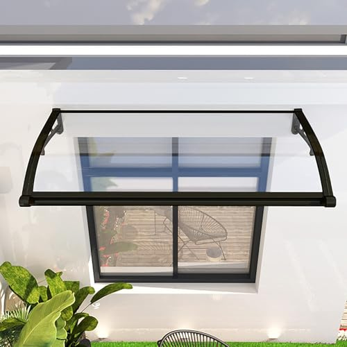 ZENSTYW Marquesina para Puertas Y Ventanas,Marquesina para Puertas De Entrada De Casa De Aluminio Y Policarbonato,Toldo De Entrada De Porche,Dosel De Techo(W50*120cm/19.7 * 47.2in)