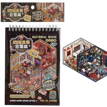 Escenas De Calcomanía 3D Para Adultos: Libro De Calcomanías De Escena De La Sala De Terror Grande, Kit De Calcomanía De Artesanía Reutilizable | Suministros Divertidos Para Niños, Niños, Pared, Hogar,
