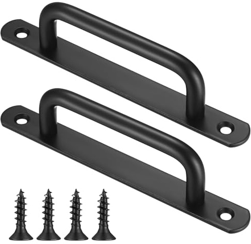 Gaomoeny 2 Pezzi Maniglia Porta Scorrevole,Maniglie per Porte Scorrevoli per Porta per Cassetti Porte Armadietto Armadio Garage Esterno Interne（nero）