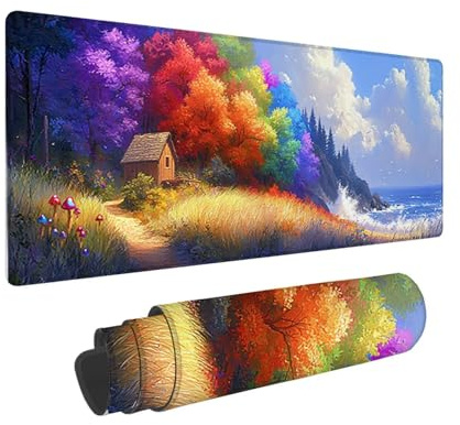 Tapis de Souris de Jeu, 1400 x 600 mm XXL Tapis Souris Gaming Grand, Antidérapant Étanche, iExtended Long Clavier Mouse Pad, Accessoire Bureau, pour Gamer, Ordinateur, PC (Montagnes paysages) i-719