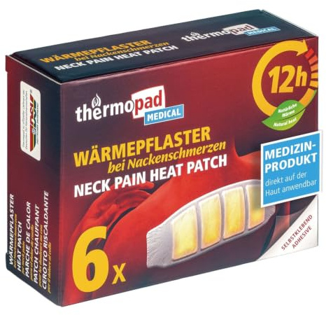 THERMOPAD Medical - 6 Wärmepflaster bei Nackenschmerzen: (12h) | Wärme zur Linderung von Muskelverspannungen - Nackenwärmer, Rückenwärmer, Wärmepad