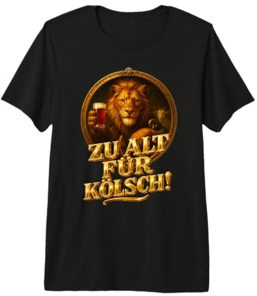 Saying Zu alt für Kölsch! Lion and Goat [German Language] Premium T-Shirt