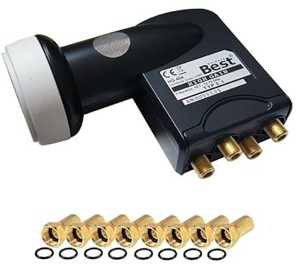 BEST Germany hg404 LNB Quad 0,1dB FULL HD compatibile 4 K Canale + ASTRA TNTSAT FRANSAT + 8 prese F