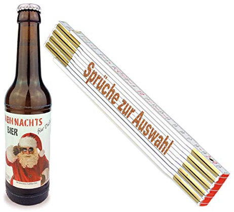 schenken-24 Weihnachten/Geschenk/Männer/Bier/Zollstock/Handwerker/Nikolaus, Sprüche Zollstock:ICH WEIß. DASS ICH Nichts Weiss