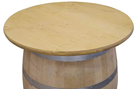 Temesso Tischplatte aus Holz für Weinfass Stehtisch - Eichenlasur (D80 cm ohne Bohrung)