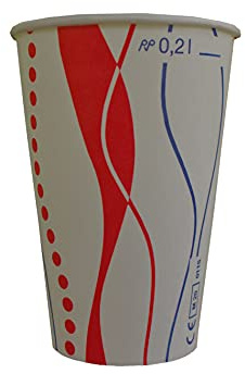 PGV Pappbecher Trinkbecher Spirale Retro 200 ml - verschiedene Mengen (1000 Stück)