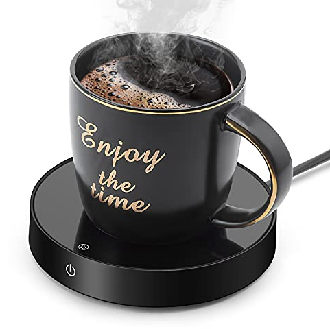 Kaffeewärmer, Schwerkraftinduktion Tassenwärmer, Elektrischer Kaffeewärmer 3 Temperatureinstellungen Schreibtisch Tassenwärmer mit 8 h Abschaltautomatik für Kaffee Tee Kakao Milch