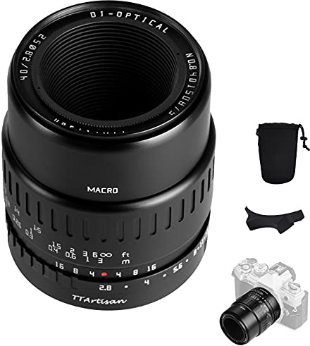 TARTISAN 40mm F2.8 makroobjektiv APS-C MF för Panasonic/Olympus/Lumix M43 Mount kameror EPM1 EPM2 E-P3 E-P5 E-M1 E-M5 E-M10IIl Pen-F G1 G2 GF1 GF2 GF3 GF3 GF5 GM5GM10 GH1 GH4 GH5 och mer.