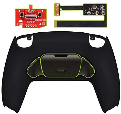 eXtremeRate Rise 2.0 Remap Kit Programmable pour ps5 Manette BDM-010&020 | Coque Arrière Redessinée avec 2 Palette Métal pour ps5 Manette, Carte améliorée, Noir