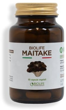 Biolife Maitake | Fungo Maitake Integratore Alto Dosaggio| 50% in polisaccaridi e 30% in Betaglucani |60capsule da 500mg | Senza Glutine e Vegan