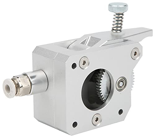 3D Drucker Zubehör Ersatzteil, Dual Gear Extruder, Upgrade Dual Drive Gear Extruder Vollmetallgehäuse 1,75 mm Verbrauchsmaterial für 3D Drucker Silber