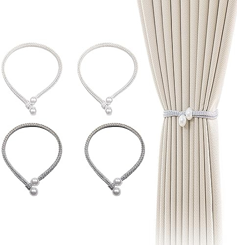 RTRTGS 4 Stück Baumwolle Strick Knoten Geflochtene Window Curtain Raffhalter Dekorative Vorhänge Holdback für Wohnzimmer, Curtain Rope Buckle, Schlafzimmer, Cafe