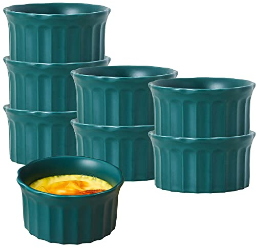 Bol à soupe, bol à riz, bol à déjeuner, ensemble de ramequins, 230 ml, ramequins à crème brûlée, plats à soufflé allant au four, ramequins à soufflé, ramequins for friteuse à air-rose-lot de 8 (Color