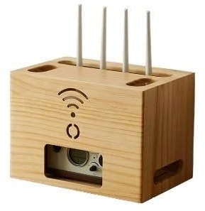 BinOxy Kabelboxen Desktop-Router WiFi-Aufbewahrungsbox, kein Stanzen, TV-Schrank aus massivem Holz, Blockier- und Organisationsbox Steckdosenbox (Color : Rubber Wood)