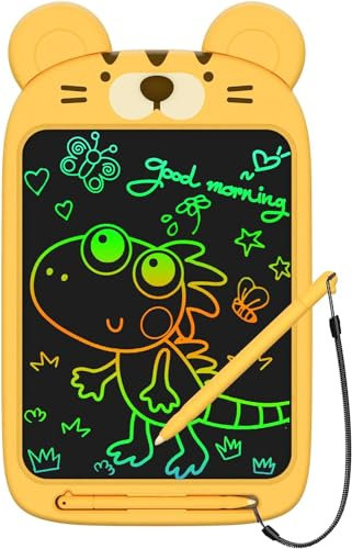 Toys Gifts for 3 4 5 6 Year Old Boys Girls,LOCVMIKY 10 Inch LCD Writing Tablet Drawing Board, Toddler Toys for 3-9 Year Old Boys Gifts, Educational Birthday Gift for 3 4 5 6 7Years Old Kids (Yellow)
