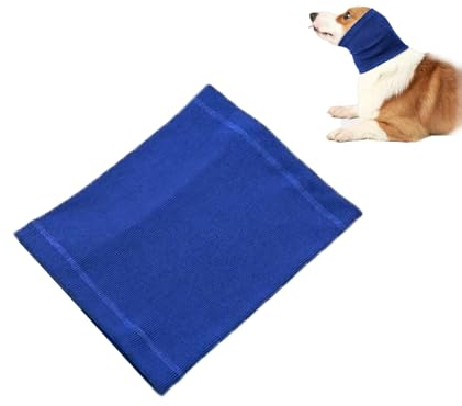 Hals und Ohrenwärmer für Hunde,Warmer Hunde-Hals- und Ohrenschutz für Lärmschutz,Ohrenschutz für Hunde,Warmes Hunde Halstuch für Linderung von Ängsten und Beruhigt die Emotionen (Grau, M)
