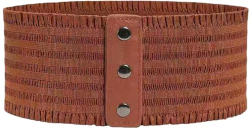 Kawailay Damen Breite Taillengürtel Elastische Korsett Taille Band Wickelgürtel Druckknopf Gürtel Vintage Dekorativ Hüftgürtel für Kleid Hemden Jacken