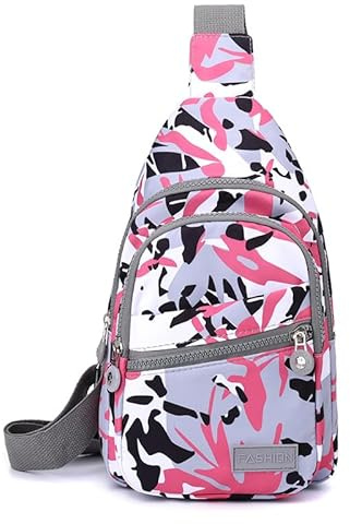 Hrlace Brusttasche Damen Sling Bag Klein Umhängetasche Damen Stylisch Crossbody Bag Bauchtasche Crossover Crossbag Schulter Gürteltasche mit Breiten Gurt für Outdoorsport/Reisen/Einkaufen
