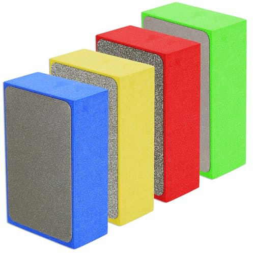 4 Pz Tamponi Abrasivi, Spugna Abrasiva, Tamponi per Lucidatura a Mano Diamantati, Tamponi Diamantati, Blocchi Abrasivi per Levigatura Porcellana Piastrelle Ceramica Pietra Vetro, 60# 100# 200# 400#