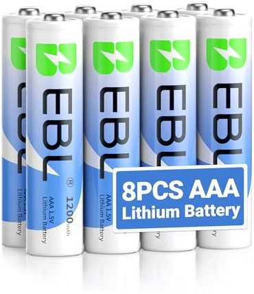 EBL AAA Batteries, 1.5V Lithium Batteries Disposable Type, 8 Pack Triple AAA Batteries, Ultimate Power for High Drain Devices (Do not charge them)