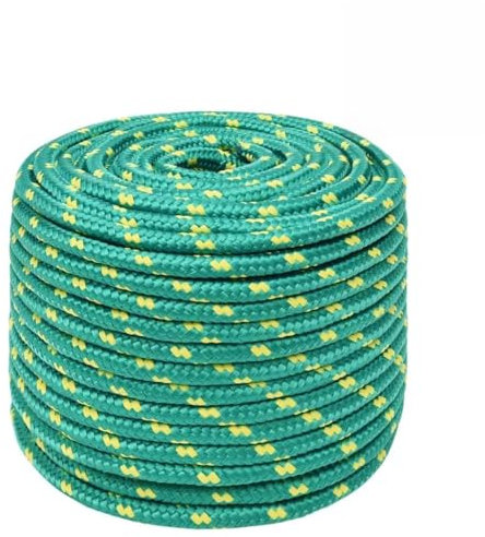 LAPOOH Bootsseil Grün 12 mm 50 m Polypropylen, Ankerleine, Boot Fenderleine, Festmacherleine, Tauwerk, Kletterseil, Wurfleine, Schaukelseile, Schwimmleine
